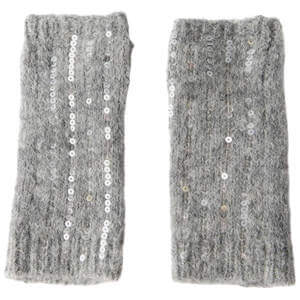 Mint Velvet Grey Sequin Wool Blend Knit Hand Warmers